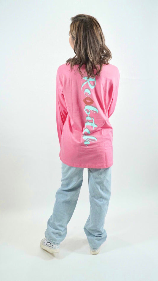 Logo print long tee(yellow)(pink)(light blue)