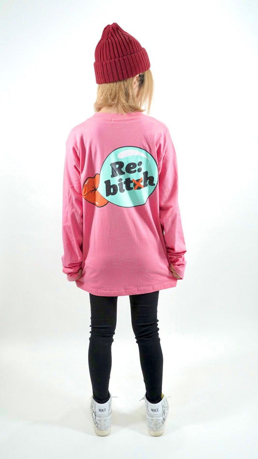 Back logo print long tee(light blue)(pink)(yellow)